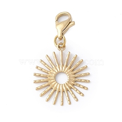 304 Stainless Steel Sun Pendant Decoration, with Lobster Claw Clasps, PVD Vacuum Plating, Real 18K Gold Plated, 28mm(STAS-S165-24G)