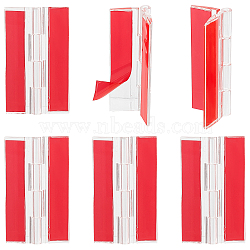 Acrylic Self Adhesive Hinge, Rectangle, Red, 64.5x39x6mm(FIND-WH0096-28C)