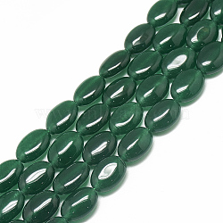 Natural White Jade Beads Strands, Dyed, Oval, Dark Green, 13x9x5.5mm, Hole: 1.5mm, about 33pcs/Strand, 15.2 inch(G-S300-115A-9x13mm)