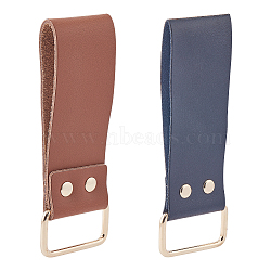 Gorgecraft 2Pcs 2 Style Leather Tape Measure Clip for Belt, Belt Frog Hooks, Mixed Color, 127~128x38~47x5.5mm, 1pc/style(AJEW-GF0007-76)