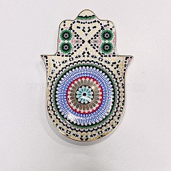 Porcelain Cup Mats, Hamsa Hand Shape Evil Eye Pattern Coaster, Colorful, 165x115x15mm(PW22111457484)