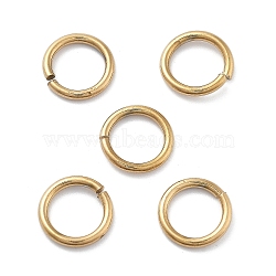 Ion Plating(IP) 304 Stainless Steel Open Jump Rings, Real 18K Gold Plated, 10x1.4mm, Inner Diameter: 7mm(STAS-M081-02G-02)