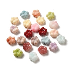 Synthetic Coral Carved Beads, Dyed, Flower, Mixed Color, 12~12.5x13~14x7~7.5mm, Hole: 1.4~1.5mm(CORA-A011-02B)