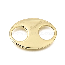 Brass Connector Charms, Oval Links, Long-Lasting Plated, Cadmium Free & Lead Free, Real 18K Gold Plated, 30x21x3mm, Hole: 10mm(KK-CBAF3A5-07G-02)