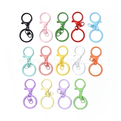 Alloy Keychain Clasps, with Iron Key Rings, Mixed Color, 65mm(FIND-FS0001-65)