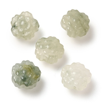 Natural Jade Carved Beads, Flower, 13x7mm, Hole: 1.2mm