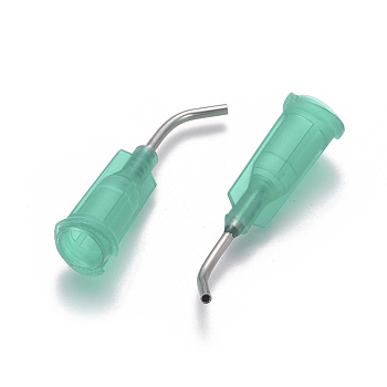 Plastic Fluid Precision Blunt Needle Dispense Tips, Turquoise, 26.5~29.5x7.5mm, Pin: 1mm, Hole: 0.8mm