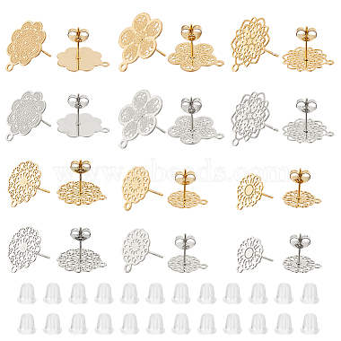 24Pcs 304 Stainless Steel Stud Earring Findings(STAS-DC0017-03)-1