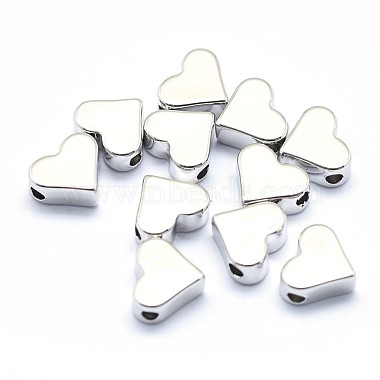 Real Platinum Plated Heart Brass Beads