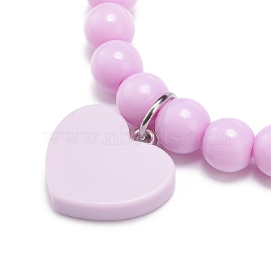 6 pièces 6 couleurs bonbon couleur acrylique rond perlé bracelets extensibles ensemble(BJEW-JB08984)-6