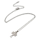 201 Stainless Steel Cross with Sailor's Knot Pendant Necklace with Cable Chains(NJEW-Q317-11P)-1