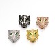 Rack Plating Brass Micro Pave Cubic Zirconia Leopard Hollow Beads(ZIRC-I012-18-RS)-1