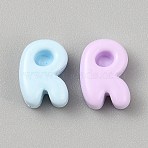 Opaque Resin Beads, Letter, Letter R, 10.5~14x8~13x5~6mm, Hole: 1.2~1.4mm(RESI-WH20005-13R)