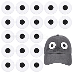 20Pcs Polyester Thread Computerized Embroidery Iron On/Sew On Patches, Chenille Appliques, Eye, White, 41.5x1.5mm(PATC-PH0001-84)