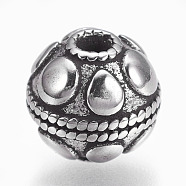 304 Stainless Steel Beads, Rondelle, Antique Silver, 9x8.5mm, Hole: 2mm(STAS-O101-21AS)