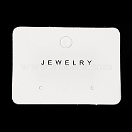 Paper Jewelry Display Cards with Hanging Hole, One Pair Earring Display Cards, Rectangle with Word Jewelry, WhiteSmoke, 4x5.5x0.05cm, Hole: 6mm and 2mm(CDIS-M005-27)
