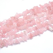 Natural Rose Quartz Beads Strands, Chips, 8~20x8~18mm, Hole: 1mm, about 31.5 inch(G-O049-C-60)