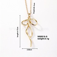 Fashionable and Elegant Butterfly Brass Pendant Necklaces, with Cable Chain for Women Girl, Golden, 15.75 inch(40cm)+5cm(QH8732-7)