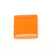 Transparent Glass Cabochons, Mosaic Tiles, for Home Decoration or DIY Crafts, Square, Orange, 20x20x4mm, 226pcs/907g(GLAA-WH0018-90K)