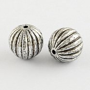 Antique Acrylic Beads, Round, Antique Silver, 10mm, Hole: 2mm, about 430pcs/500g(PACR-S208-25AS-10mm)