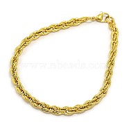 Fashionable 304 Stainless Steel Rope Chain Bracelet Making, with Lobster Claw Clasps, Golden, 8-1/8 inch(205mm), 5mm(STAS-A028-B054G)