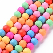 Handmade Polymer Clay Beads Strands, Round, Mixed Color, 8~9x7~8mm, Hole: 1.5m m, about 50pcs/strand, 15.75 inch(40cm)(CLAY-S092-15A)