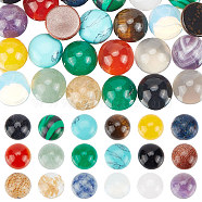 36Pcs 18 Styles Mixed Gemstone Cabochons, Half Round/Dome, Mixed Dyed and Undyed, 8x4mm, 2pcs/style(G-HY0001-55)
