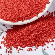 MIYUKI Round Rocailles Beads, Japanese Seed Beads, (RR407) Opaque Vermillion Red, 15/0, 1.5mm, Hole: 0.7mm, about 27777pcs/50g(SEED-X0056-RR0407)