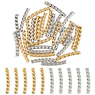 30Pcs 2 Colors 304 Stainless Steel Tube Beads, Diamond Cut, Curved Tube, Golden & Stainless Steel Color, 15x2mm, Hole: 1mm, 15pcs/color(STAS-UN0054-16)