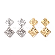 304 Stainless Steel Double Rhombus Dangle Stud Earrings for Women, Mixed Color, 41.5mm, Pin: 0.8mm(EJEW-G328-13)