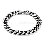 304 Stainless Steel Cuban Link Chains Bracelets for Men, Stainless Steel Color, 8-1/4 inch(21.1cm)(BJEW-D031-04P)