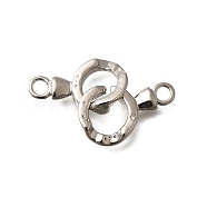 Brass S-Hook Clasps, Cadmium Free & Lead Free, Long-Lasting Plated, Rack Plating, Ring, Platinum, 11mm(KK-M313-36P)