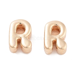 Rack Plating Alloy Pendants, Cadmium Free & Lead Free, Electroplate Nickel, Light Gold, Letter R, 9x6.5x4mm, Hole: 1.5x2.5mm(PALLOY-S190-03KCG-R)