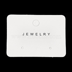 Paper Jewelry Display Cards with Hanging Hole, One Pair Earring Display Cards, Rectangle with Word Jewelry, WhiteSmoke, 4x5.5x0.05cm, Hole: 6mm and 2mm(CDIS-M005-27)