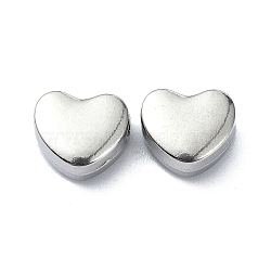 Non-Tarnish 304 Stainless Steel Beads, Heart, Stainless Steel Color, 8x9x4.5mm, Hole: 1.4mm(STAS-C089-03A-P)