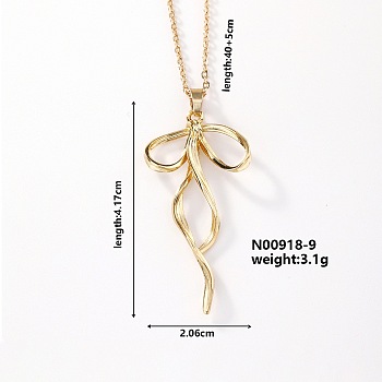 Fashionable and Elegant Butterfly Brass Pendant Necklaces, with Cable Chain for Women Girl, Golden, 15.75 inch(40cm)+5cm