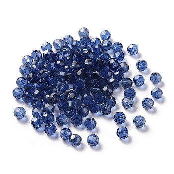 Imitation Austrian Crystal Beads, Grade AAA, Faceted(32 Facets), Round, Dark Blue, 8mm, Hole: 0.9~1.4mm