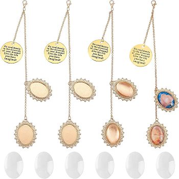 CHGCRAFT DIY Zinc Alloy Graduation Season Hat Brims Photo Pendant, Golden, 188mm, 4sets/box