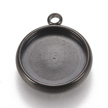 Electrophoresis Black Flat Round 304 Stainless Steel Pendants