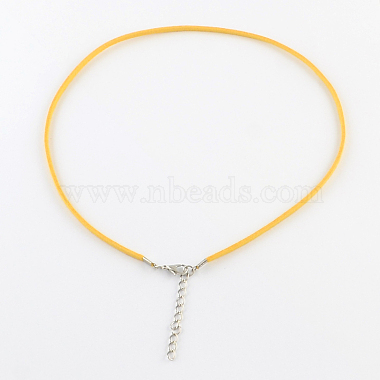 2mm Faux Suede Cord Necklace Making with Iron Chains & Lobster Claw Clasps(NCOR-R029-M)-4