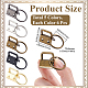 30Pcs 5 Colors Iron Ribbon Ends with Keychain Split Ring(IFIN-GF0001-66)-2