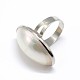 Латунные кольца из белой латуни с платиновым покрытием(RJEW-E023-03)-1