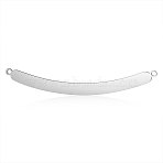 Anti-Tarnish 304 Stainless Steel Links Connectors, Mirror Polished Finish, Curved Strip, Stamping Blank Tag, Stainless Steel Color, 64x10.5x1.5mm, Hole: 1.4mm(STAS-I311-08P)