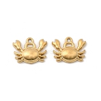 304 Stainless Steel Charms, Ion Plating(IP), Golden, Crab, 10.5x13.5x3mm, Hole: 1.2mm(STAS-G358-08G-03)