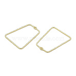 Alloy Open Back Bezel Pendants, For DIY UV Resin, Epoxy Resin, Pressed Flower Jewelry, Cadmium Free & Lead Free, Trapezoid, Light Gold, 48x37x1.7mm, Hole: 1.5mm(X-PALLOY-T085-04LG)