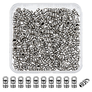 150Pcs Alloy Cord Ends, End Caps, Grooved Column, Antique Silver, 10x5x4mm, Hole: 3x2.5mm, Inner Diameter: 2.2mm(FIND-FH0008-75)