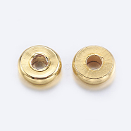 Brass Spacer Beads, Flat Round, Golden, 6x1.5mm, Hole: 2mm(KK-K197-A-58G)