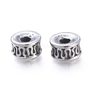 304 Stainless Steel Beads, Column, Antique Silver, 7.5x4.5mm, Hole: 2.5mm(STAS-F243-02AS)