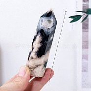 Natural Black Cherry Blossom Agate Decoration Single Point Hexagonal, Energy Home Decoration., 50~70mm(PW-WG47240-01)