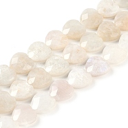 Natural Rainbow Moonstone Beads Strands, Faceted Heart, 12x12x5mm, Hole: 1mm, about 33pcs/strand, 15.24 inch(38.7cm)(G-G118-A01-01)